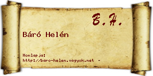 Báró Helén névjegykártya